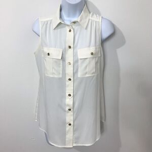 Calvin Klein cream sleeveless blouse size XS.     A290